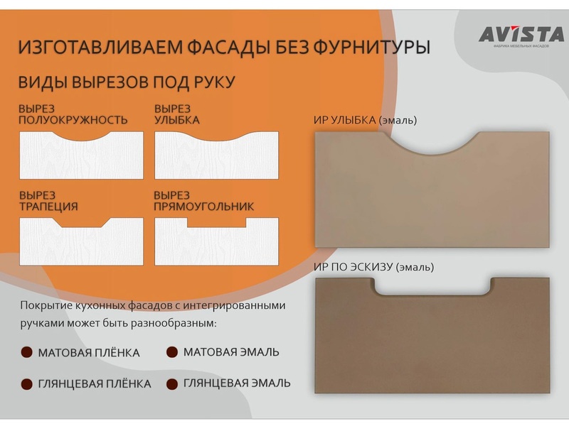 Мебельные фасады без фурнитуры